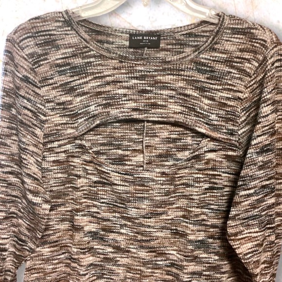 Lane Bryant Dyed Marled Pattern Knit Cutout Long Sleeve Women's Plus Size 18/20 - Picture 3 of 10